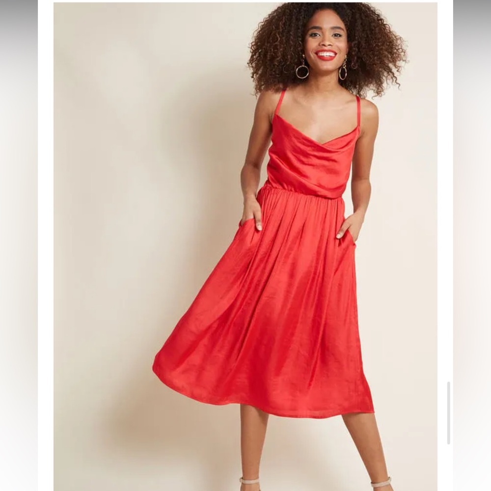 Modcloth Red Midi Dress